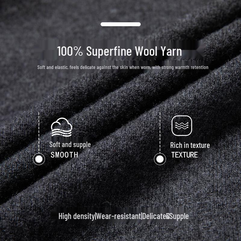 Men's Plus Size Trendy Turn-Down Collar Wool Cardigan Jacket – Casual Knitwear Fleece for Autumn/Winter