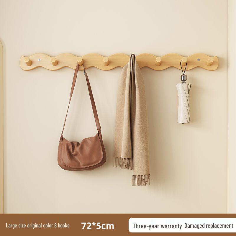 Волнообразная настенная вешалка для одежды с ключом местом для хранения сумок и крючками для прихожей или спальни 2920₽