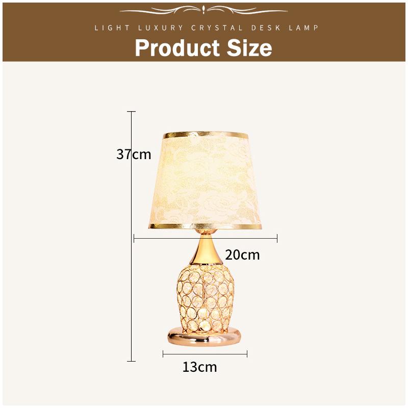 European-Style Crystal Table Lamp Ins Simple Modern Bedroom Warm Romantic Fashion Creative Decorative Bedside Lamp