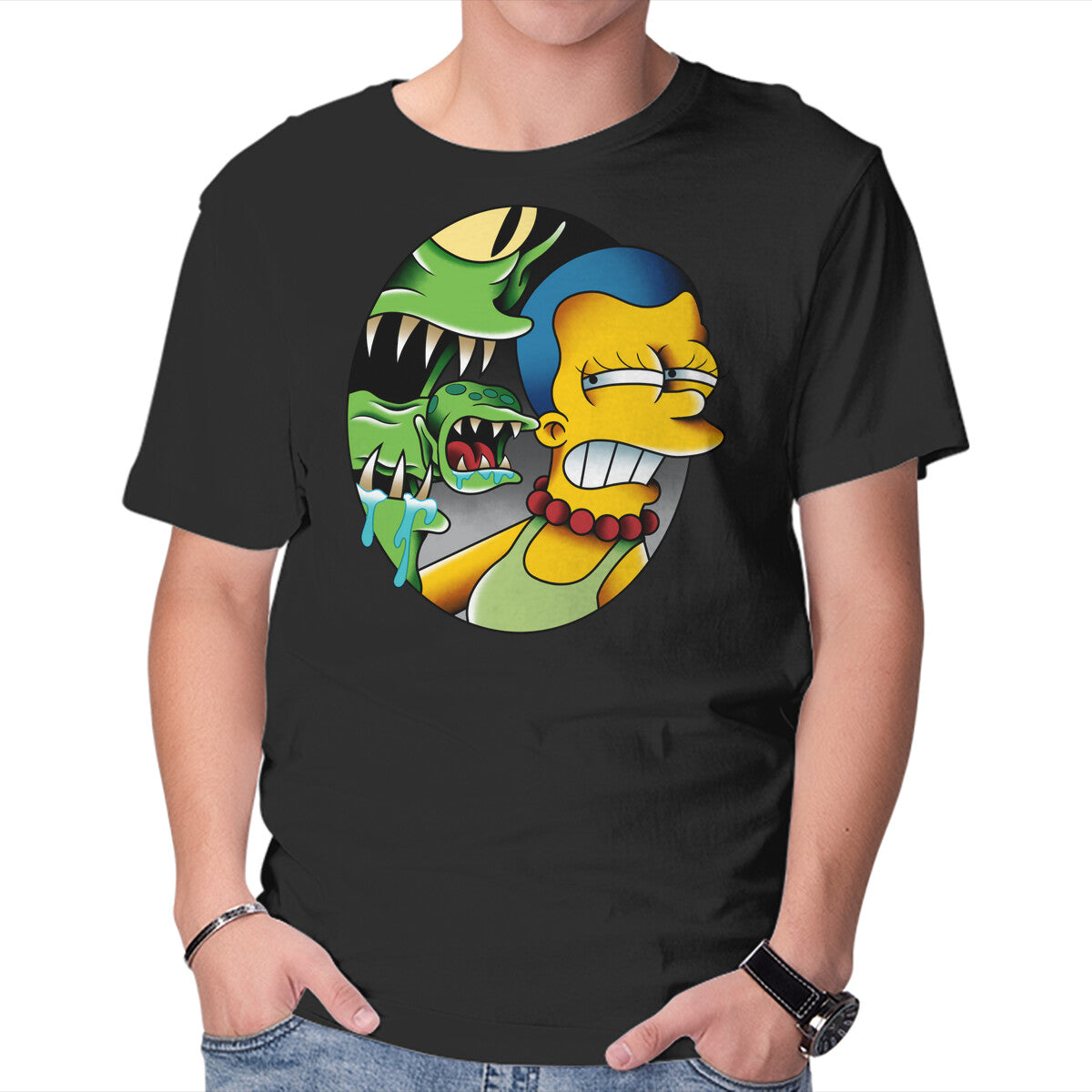 Unisex Crew Neck T-Shirt Bad Breath Graphic Short Sleeve Casual Tee XS