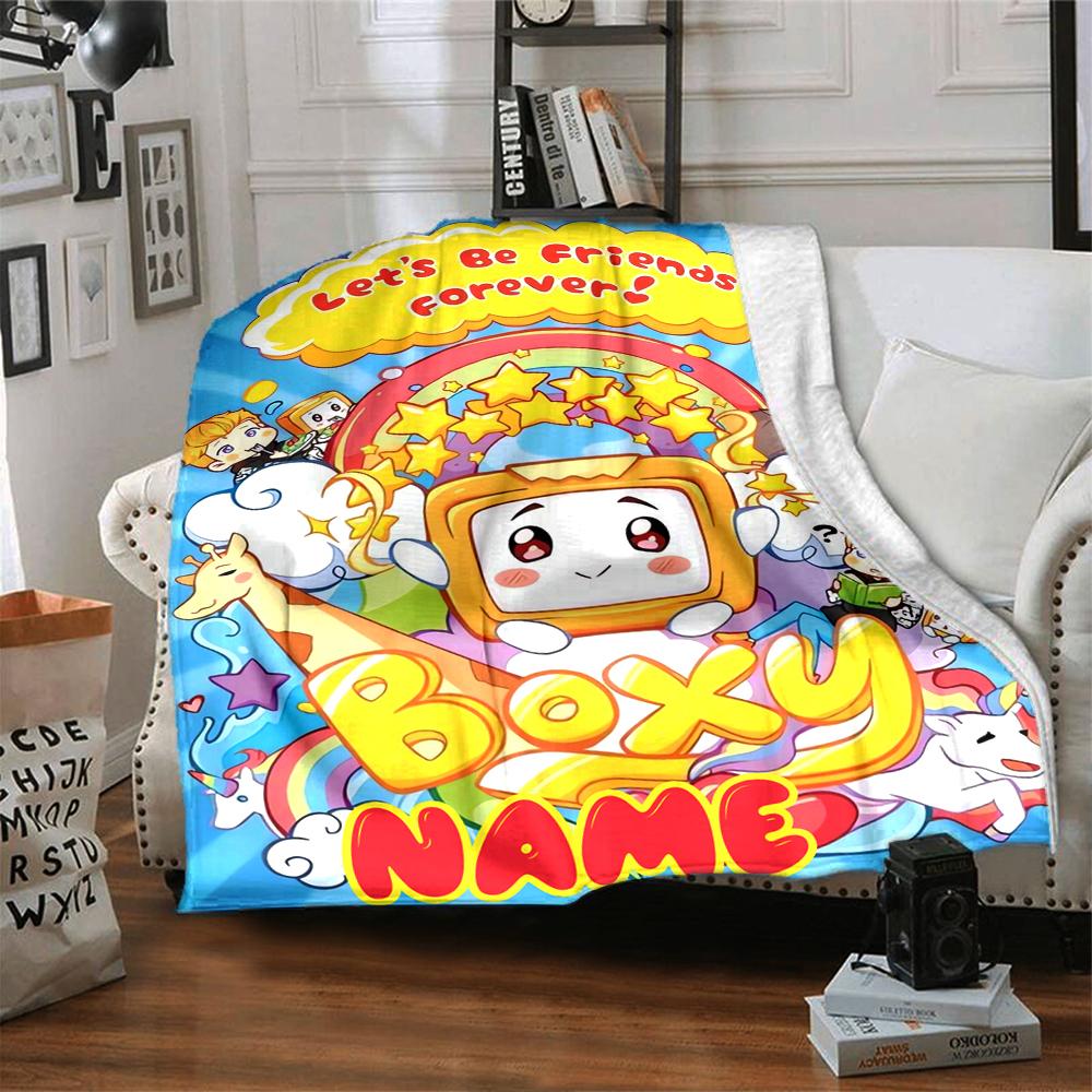 Custom Name Kawaii Characters Adventure Party Blanket For Couch Bed Plush Cozy Fuzzy Blanket Super Soft Warm Blankets For Fall And Winter 091623