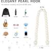 Elegant Pearl Car Seat Headrest Hook, Cute Car Seat Headrest Hanger Pearl Purse Hook Decor, Universal Auto Interior Organizer Seat Back Storage Hook
