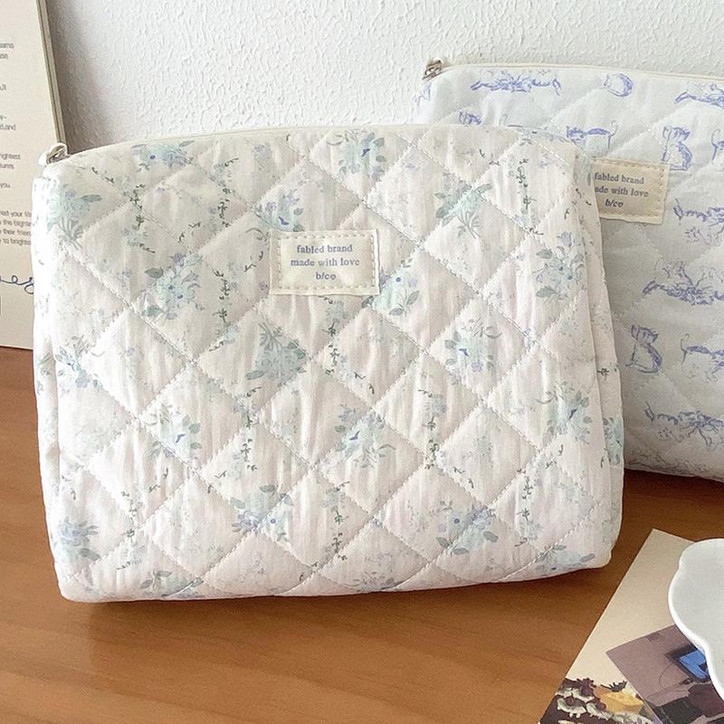 3 typy květinová dámská kosmetická taška přenosná dámská kosmetická peněženka cestovní úložné tašky velkokapacitní prošívaná bavlněná taška tote kabelky