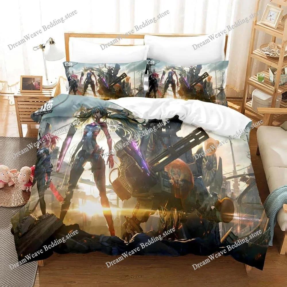 3D Printing Game Tower of Fantasy Anime Bedding Set Single Twin Full Queen King Size Bed Set Adult Kid Bedroom Duvetcover Sets96