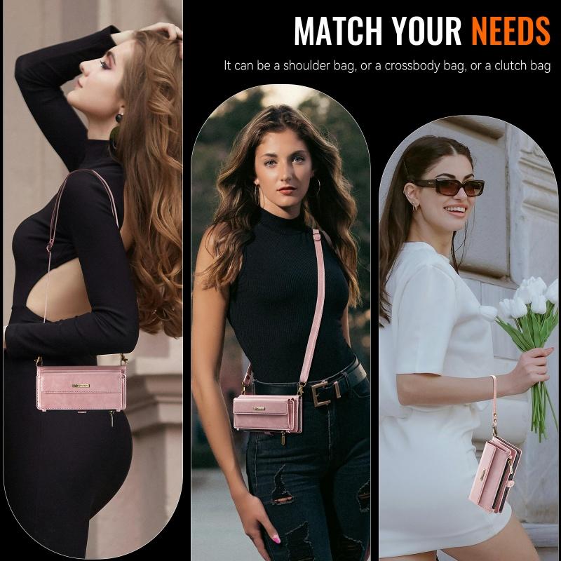 Husă de telefon din piele cu clapetă și șnur lung pentru Samsung Galaxy S25 FE S24 Ultra S23 Plus S22 S21 S20 A17 A16 A56 A15 A55 A14 A54 A13 A53 cu portofel cu fermoar