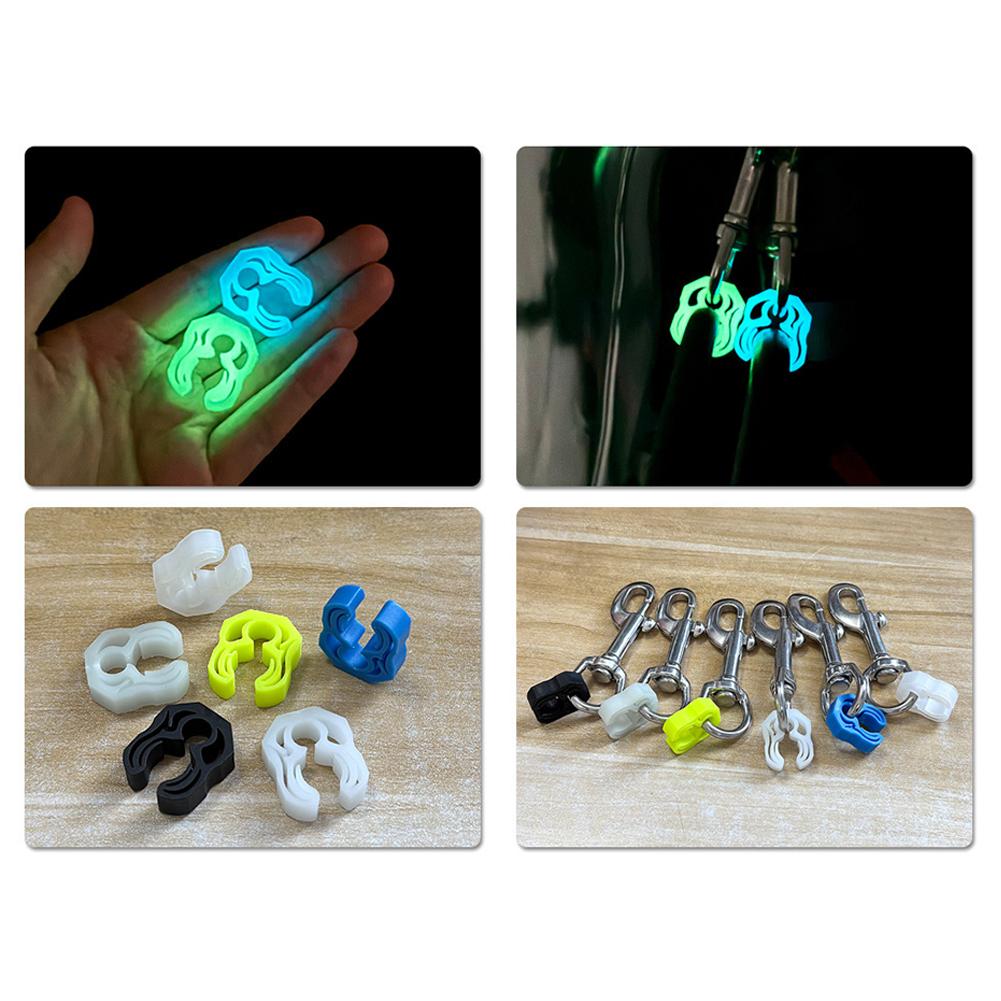 Scuba Diving Quick Release Pipe Clamp Pressure Gauges Hose Hanging Holder Second-stage Luminous Fixed Hook BCD Accessorie