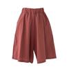 Cotton and Linen Five Quarter Pants Women's Summer Casual Shorts Plus Size Hot Pants Elastic Waist 5 Minutes Wide Leg Pants