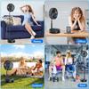 Portable Foldable Wireless Charging Fan with Silent Operation, Telescopic Design, Large Airflow, and Remote Control.