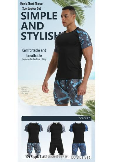 2025 Men's High-Elastic Quick-Dry Running & Basketball Fitness Set