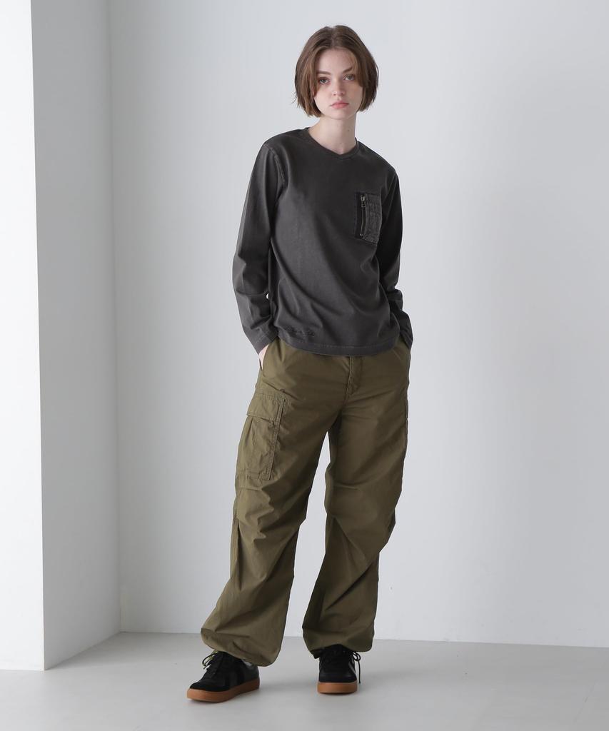 AVIREX L/S FADE WASH MA-1 POCKET women's S 410 charcoal 783-4230605