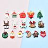 Christmas Resin Reindeer and Santa Keychain Earrings Set