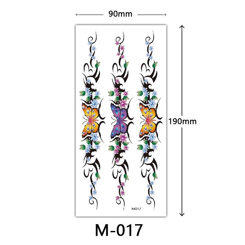 Waterproof Three-Dimensional Color Print Tattoo Sticker, Butterfly Flower Animal Tattoo