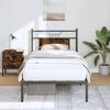 Bed Frame without Mattress Smoked Oak Finish 75 x 190 cm Wood Based Material