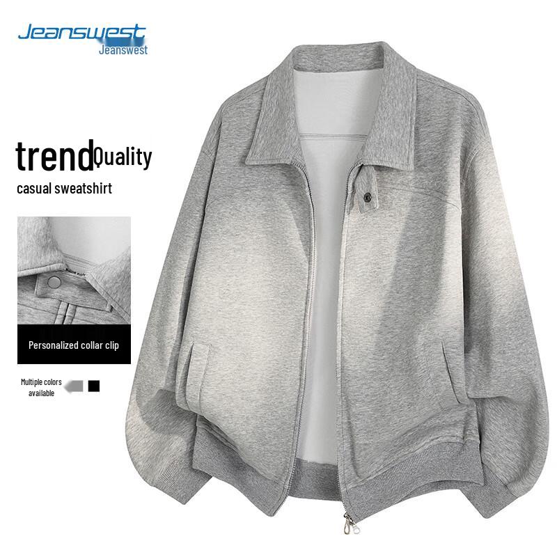 

JEANSWEST Мужской повседневный кардиган-свитшот с лацканами из смесового хлопка на осень/зиму 2XL