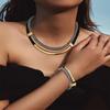 Übertriebenes Hip-Hop-Stil Halsketten-Armband-Set Doppellinigig Modeschmuck Unisex