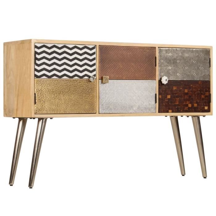 VidaXL Buffet 120 x 30 x 75 cm Bois de manguier massif