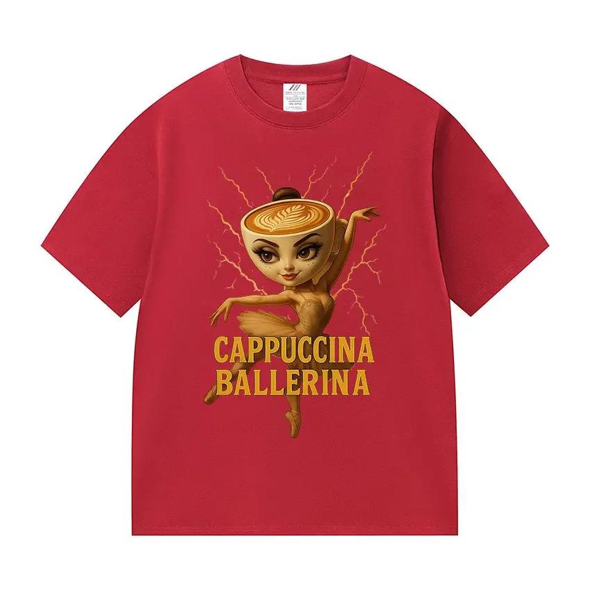ZX Tee Funny Cappuccino Ballerina  Graphics Tee Shirt Fashion Cozy Hot Sale T-shirt Summer T-shirts women clothes my body my choice