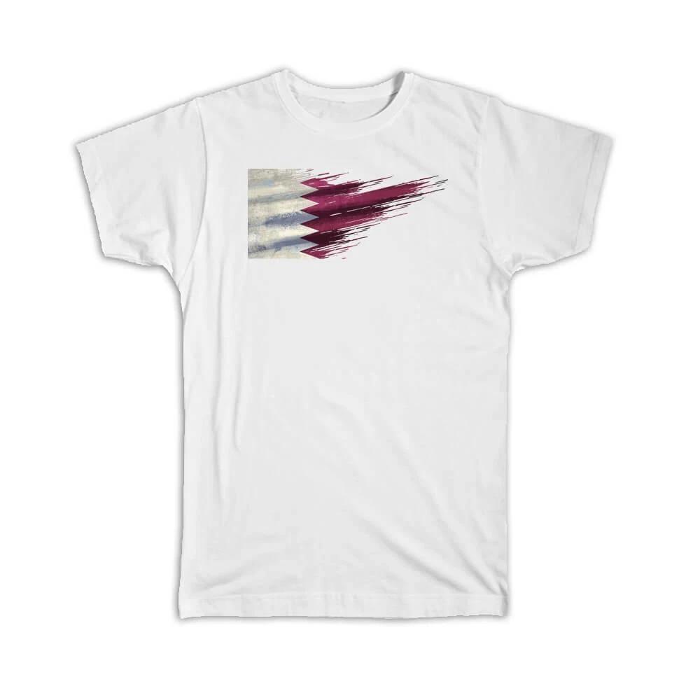 

Gift T-Shirt : Qatar Flag Qatari Travel Expat Country Artistic M