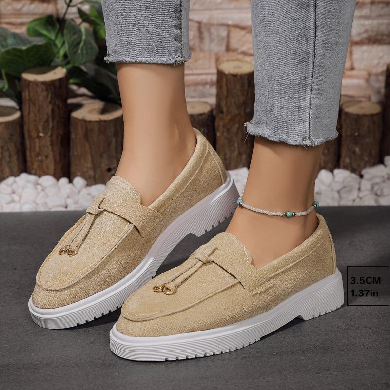 Women's New Single Shoes One Pedal Carrefour Doudou Shoes Women's Small Fragrance Foot Rubber