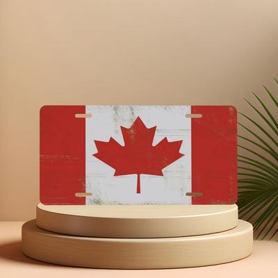 Targa in Alluminio Foglia d'Acero del Canada, Decorazione Murale Retrò per Esterno di Casa, Esposizione in Garage, Spazi Decorativi Esterni