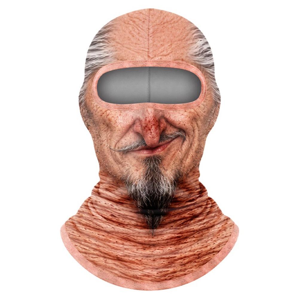 3D Face Printed Balaclava Vzor starca Maska na celú tvár pre Zimné Vonkajšie Športy Cyklistiku