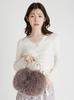 Selford Faux Fur Metal Handle Round Bag CWGB254501 MOC Women's