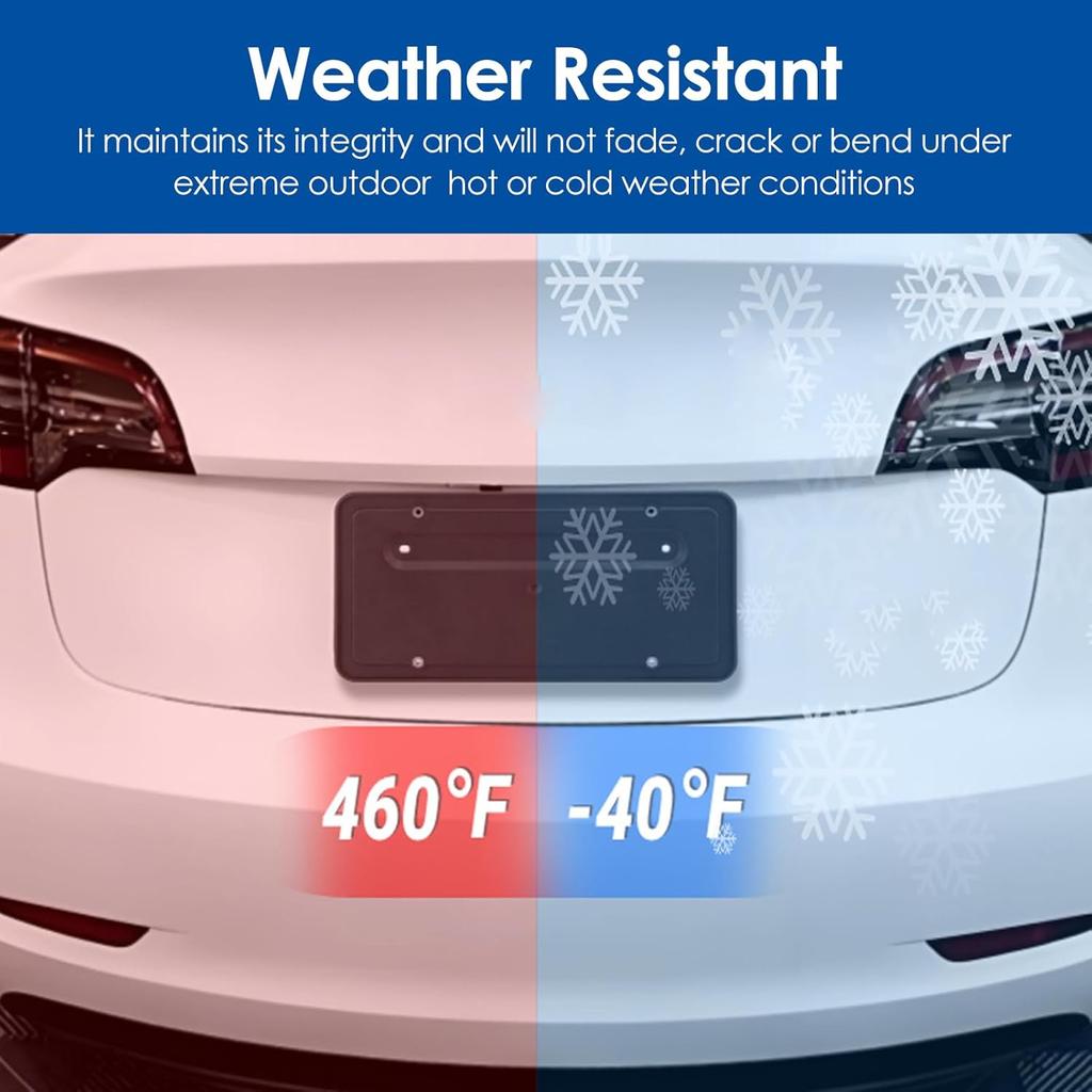 Rear License Plate for OE 1096844 00 B License Plate Frames Replacement Sturdy PP and EPDM Material, Car License Plate Holder Mounting Bracket for