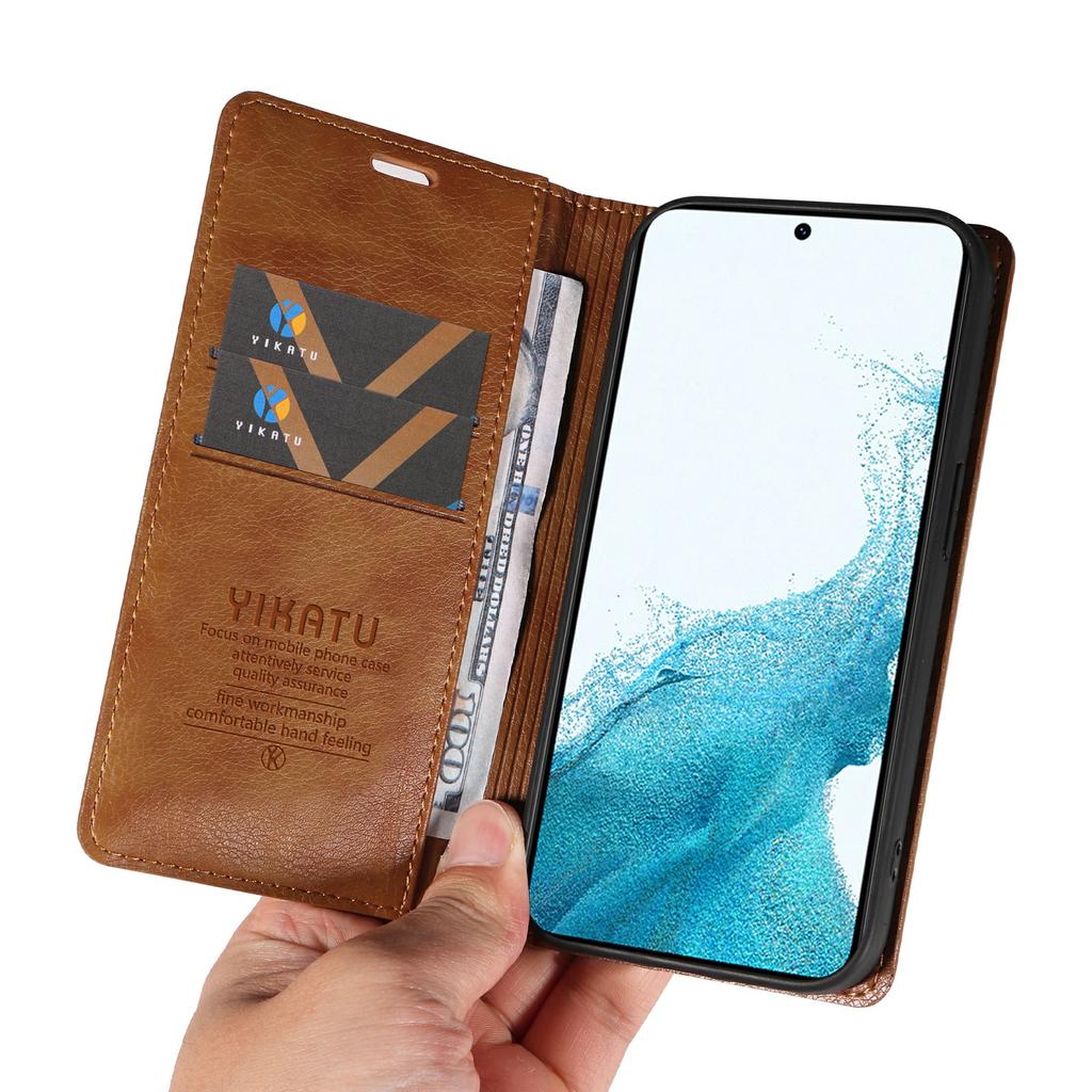 YIKATU YK-006 For Samsung Galaxy S21 FE 5G Case Anti-Drop Leather Wallet Phone Cover