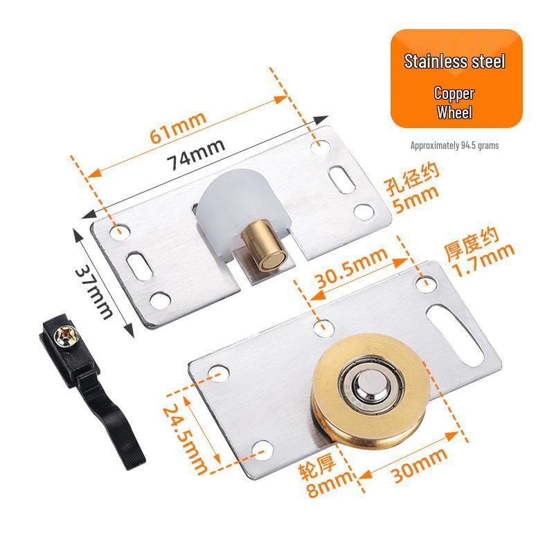 378 Leises Konkaves Schiebetürrad für Schränke & Garderoben