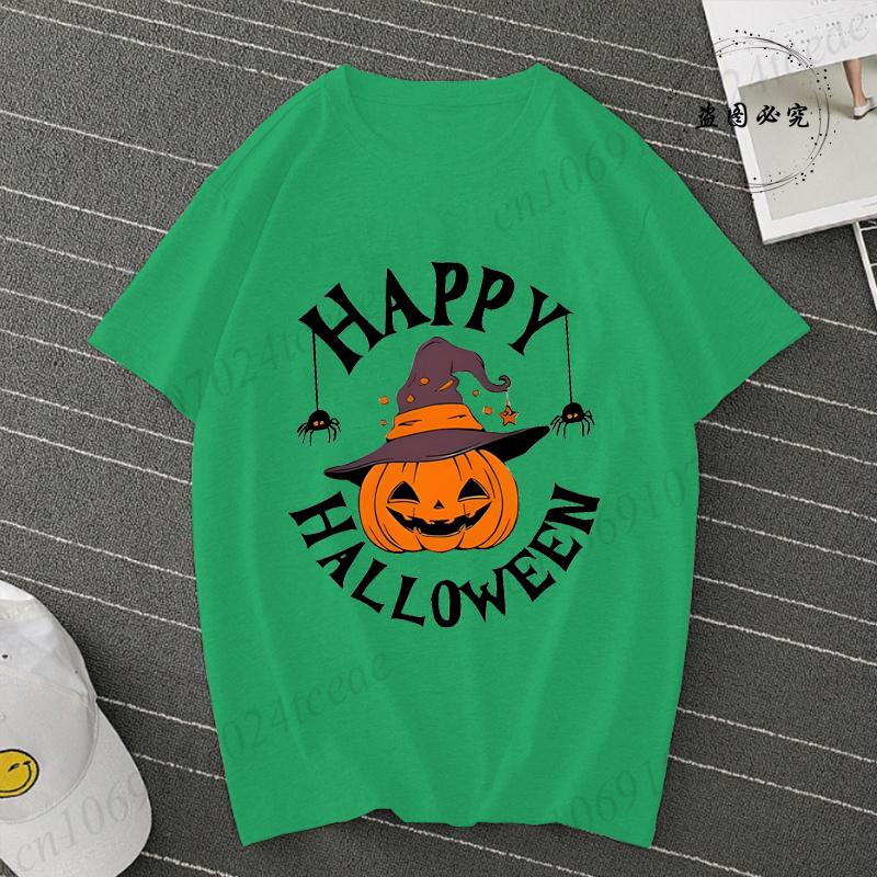 Womens Short Sleeve T Shirt Happy Halloween Pumpkin Graphic Festive Stylish Casual Top Spooky Season Clothes Women Clothing