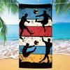 1pc Large Microfiber Beach Towel - Quick-Dry, Lightweight & Sand-Free, Absorbent Soccer Players Print Design, Portable Compact