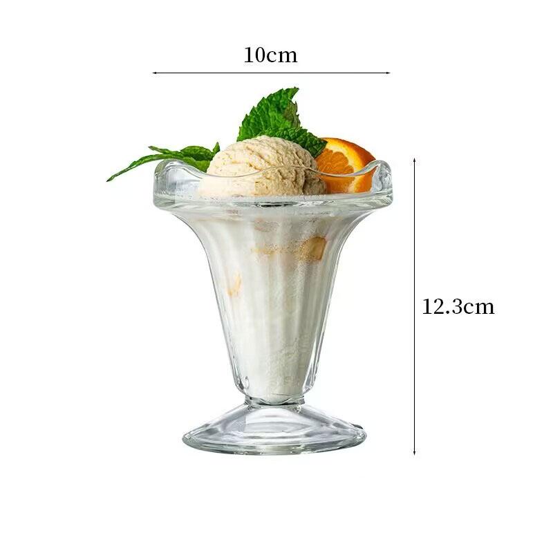 

205мл/190мл Стеклянный стакан для воды Стакан для завтрака, сока, холодных напитков Высокий уровень внешнего вида Стакан для мороженого, молочного чая Стакан в форме рожка для мороженого Стеклянный 1pcss