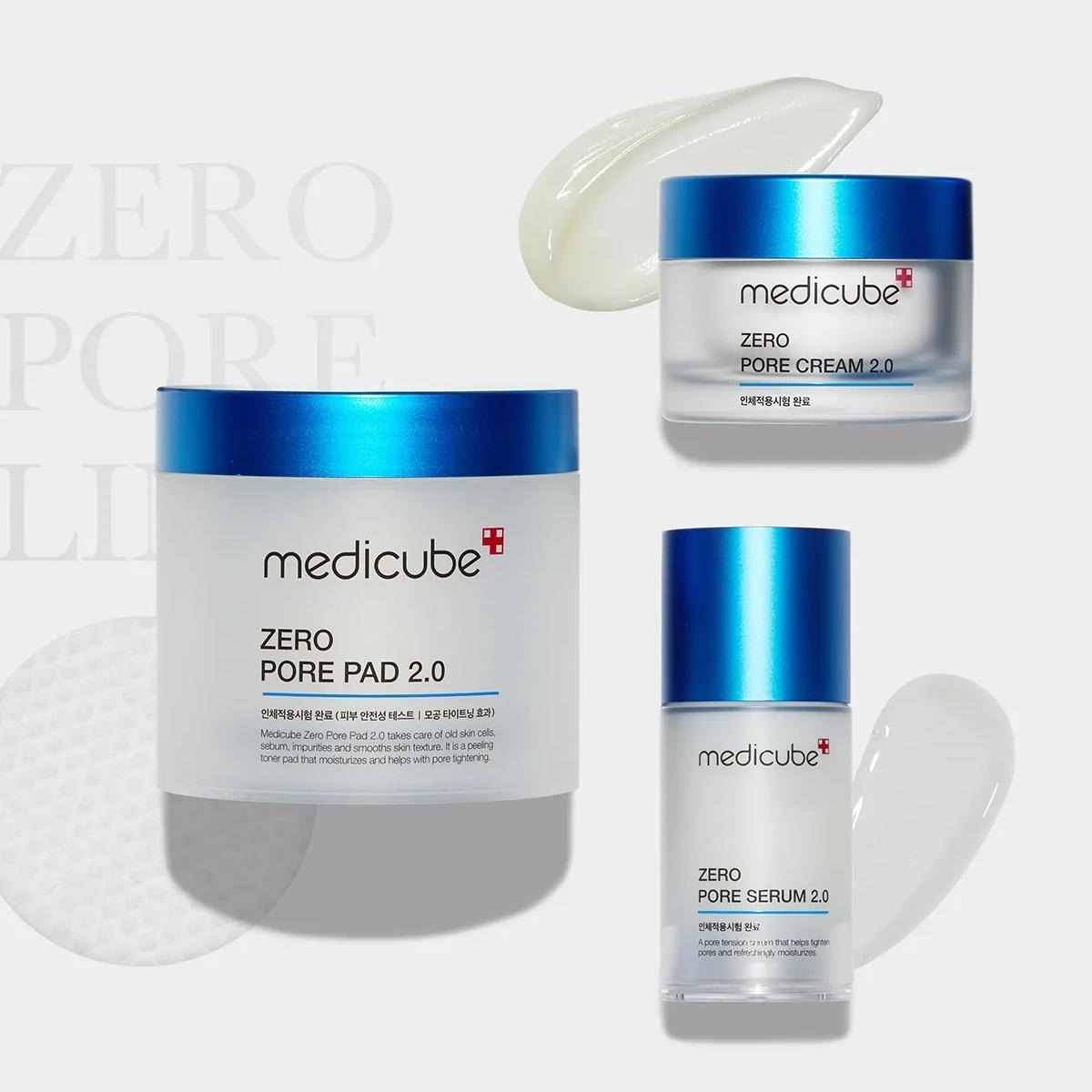 

MEDICUBE Zero Pore 3pcs Set Pore Tightening Cream Pad Serum Skincare Kit Pore pad + Serum + Cream