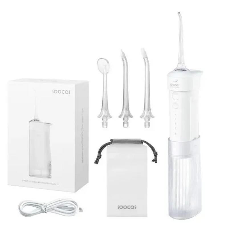 Oral Irrigator USB Rechargeable Water Flosser Portable Dental 4 Nozzles Water Jet Teeth Cleaner