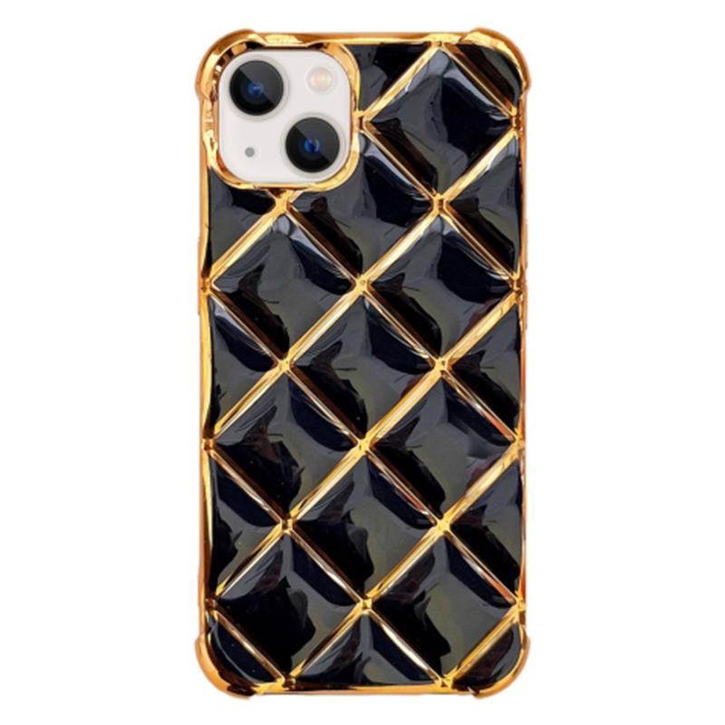 For iPhone 15 Case Electroplating Diamond Pattern Soft TPU Protective Phone Cover