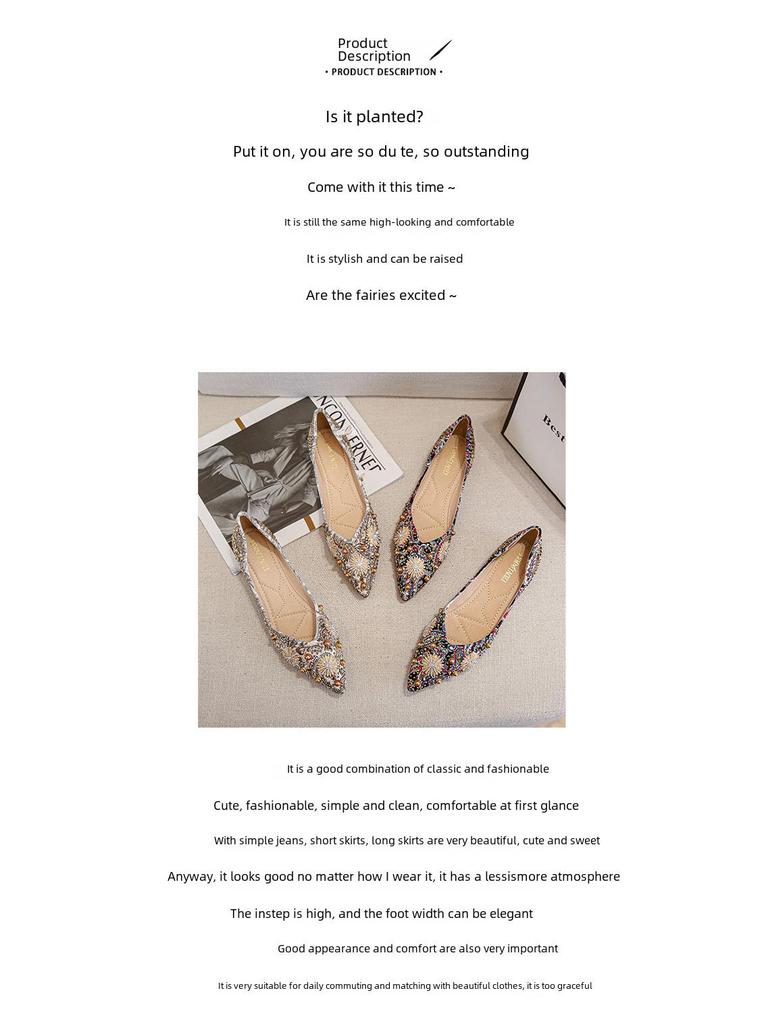 Damskor i etnisk stil, 2025 Strassnitad scoop, Vår- och höstkollektion, Storlekar 41-43.