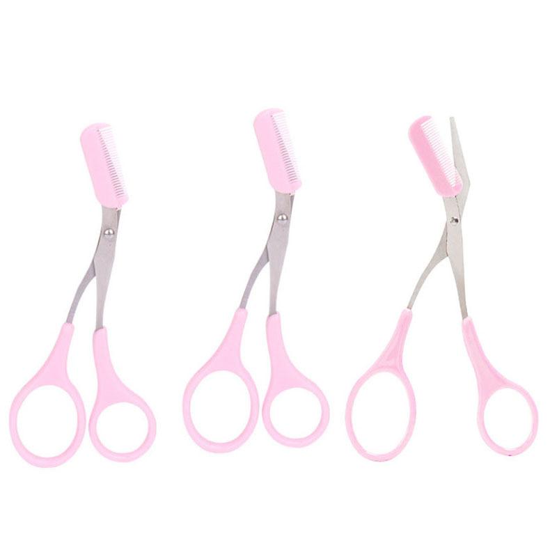 Kadın Paslanmaz Çelik Kaş Şekillendirme Kesme Makası Tarak Saç Dökücü Güzellik Aracı