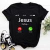 2026 Jesus Is King Letter Print Women T-shirt Christian Faith Hope Love Harajuku T Shirts Religion O-neck Tops Tees Streetwears