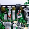 MOC Městské Stavební Bloky Scénické Doplňky Halloweenský Hřbitov Model Rostlina Květiny Netopýr Hračka Stavebnice Stavební Kostky Dárek K039 DIY