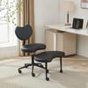 Chaise de méditation Plus, Chaise pour s'asseoir en tailleur avec roulettes, Chaise TDAH, Chaise de bureau avec support lombaire et tabouret réglable, PU noir,DE1887BK