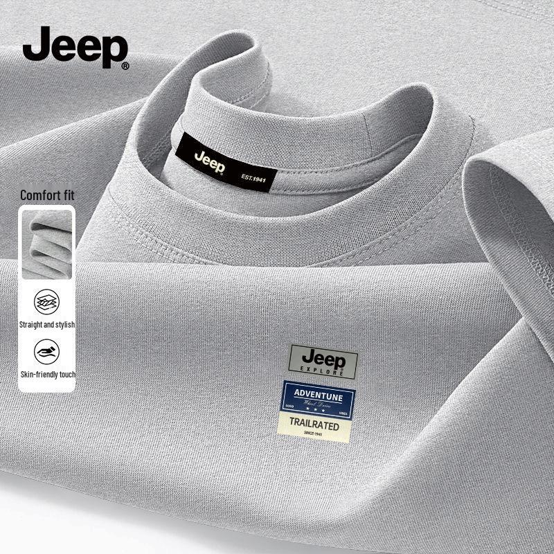 

JEEP Men s Heavyweight Pure Cotton Short Sleeve T-Shirt S