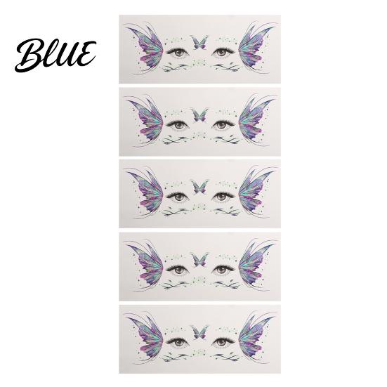 Easy Butterfly Makeup Decals 5 Sheets Glitter Eye Stickers Temporary Face Tattoos