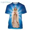 Virgin Mary T Shirt 3D Print Goddess Of Mercy T-Shirt For Men Women Christian Blessed Jesus God Tee Tops Short Sleeve Streetwear