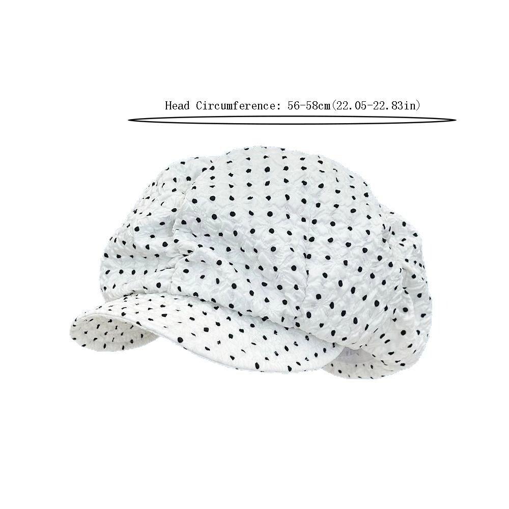 Versatile Oversized Cloud Hat Polka Dot Print Beret Trendy Octagonal Hat for Women