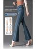 Women's High-Waisted Micro-Flare Jeans: 2025 Plus Size Elastic Slimming Long Pants for Spring & Autumn