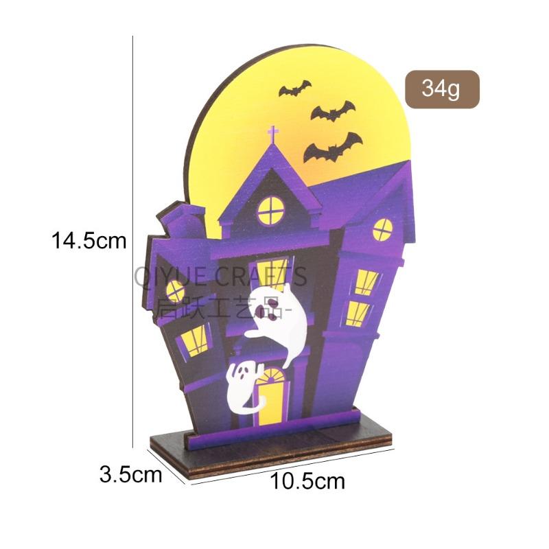 

Vintage Halloween Skull Tabletop Ornament Ghost s Day Cross Creative Ornament Wooden Holiday Decoration See the product picture for the size