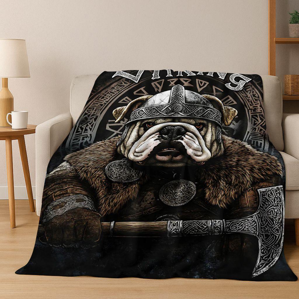 Nordic Viking Warrior Symbol Valhalla Valknut Rune Flannel Blanket,Cozy Soft Throw Blanket for Home Bedroom Bed Sofa Cover Gift
