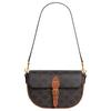 Celine Folco Brand Logo Print Design Leather Trim Shoulder Bag Women Shoulder Bag Brown 122652GTL-04LU