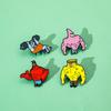 Cartoon kreative Persönlichkeit lustiger Fitness-Experte Spongebob Schwammkopf Oktopus-Bruder Muskel Patrick Star Legierung Öltropfen Brosche
