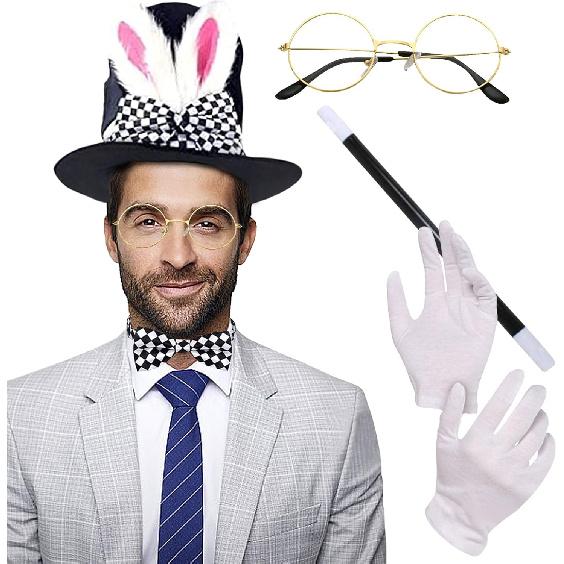 Easter Rabbit Top Hat Velvet Mad Easter Hats with Bunny Ears Wonderland Costume Accessories for Easter Halloween